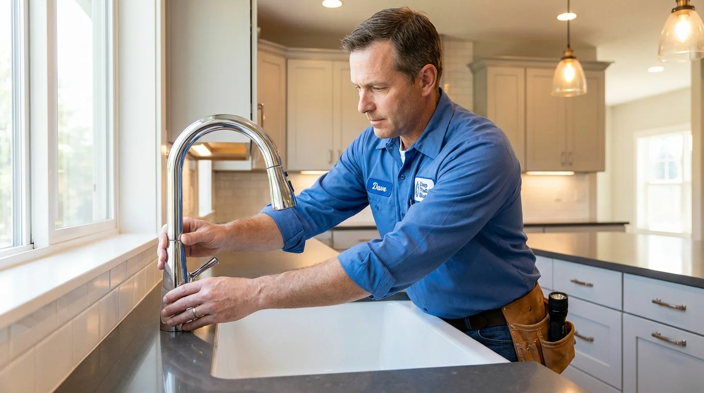 Kitchen faucet installation by Johns Plumbing LLC in Tehachapi