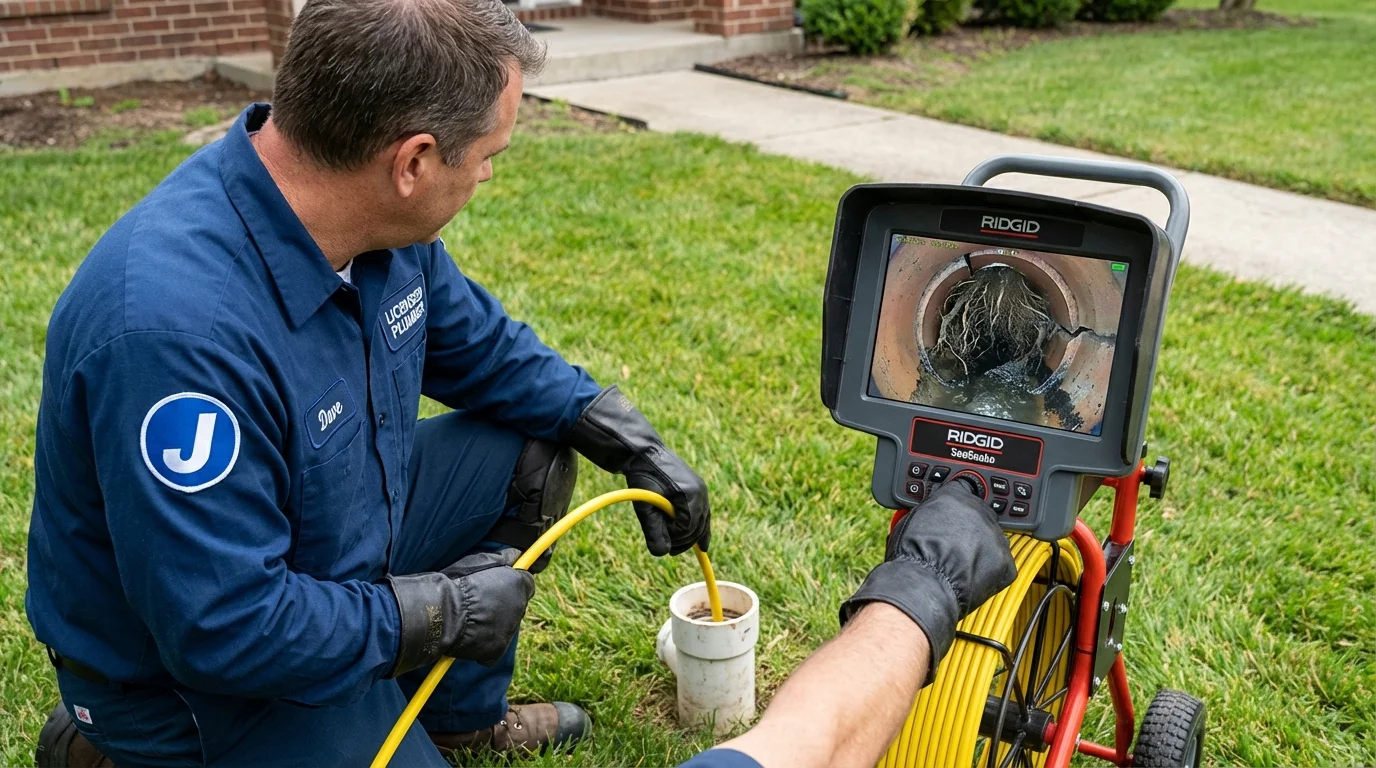 Sewer camera inspection being performed by Johns Plumbing LLC in Tehachapi