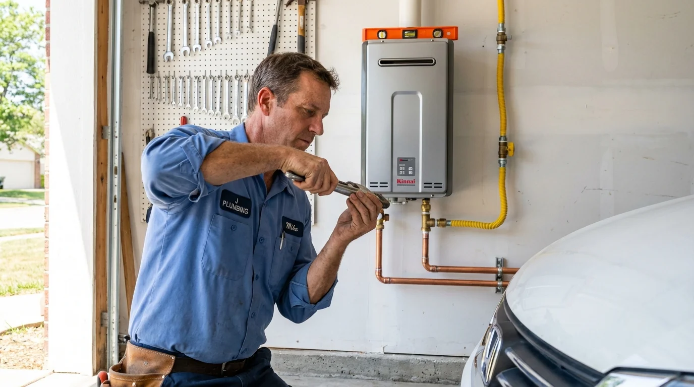 Tankless water heater installation by a Johns Plumbing LLC plumber in Tehachapi